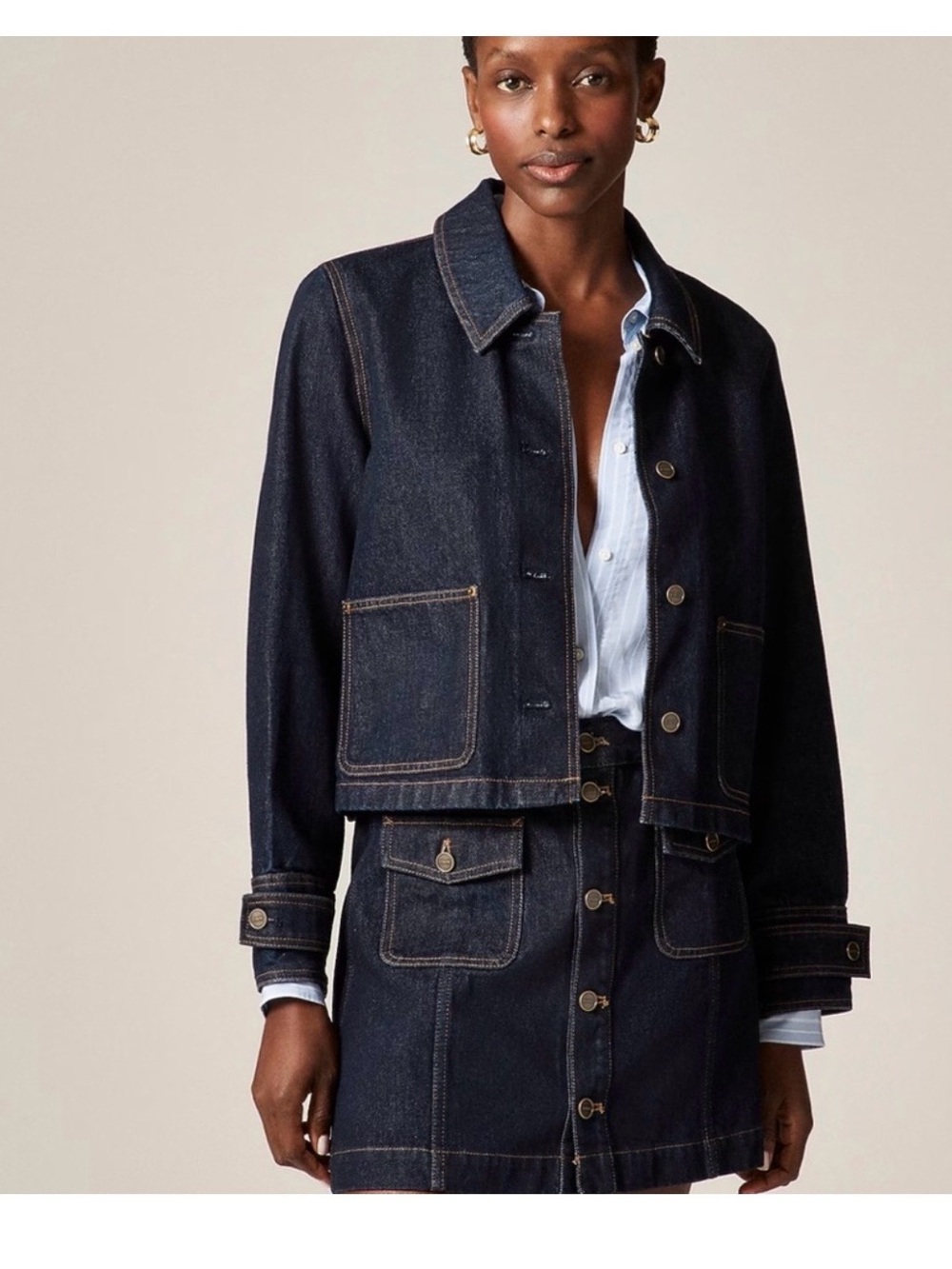 J. Crew Cropped Barn Jacket in denim